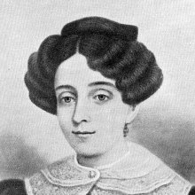 Portrait d’Émilie Gamelin (alors Émilie Tavernier) à l’âge de 22 ans. Gravure de Laprès et Lavergne, 1900, domaine public.